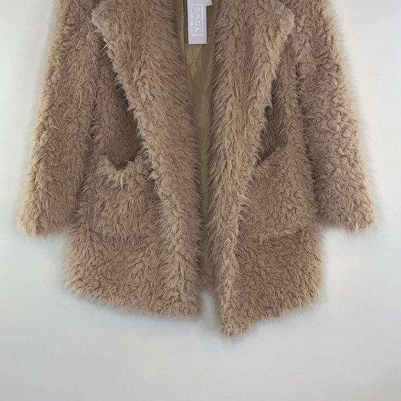 NWT SAGE Penny Lane Shaggy Fur Jacket #AL17 - Picture 4 of 8